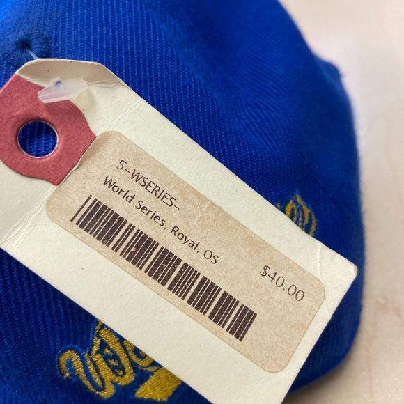 RARE EXCLUSIVE BLUE JAY 38/100 1992 NWT TORONTO BLUE JAYS 5’s WORLD SERIES CAP - Picture 8 of 14